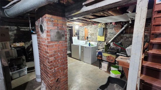 839 Evans Ave, Missoula, MT 59801 - unfinished below grade area featuring washing machine and clothes dryer and electric panel