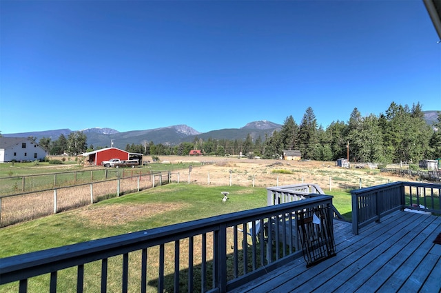 4927 Hoblitt Ln S, Florence, MT 59833 - wooden terrace with a mountain view and a view of rural / pastoral area
