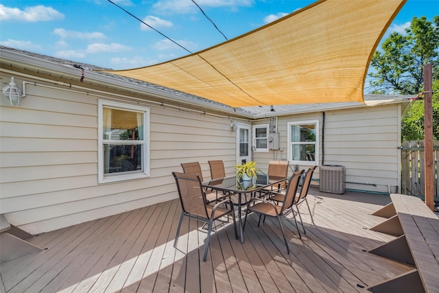 2321 8th Ave S, Great Falls, MT 59405 - wooden deck featuring outdoor dining area