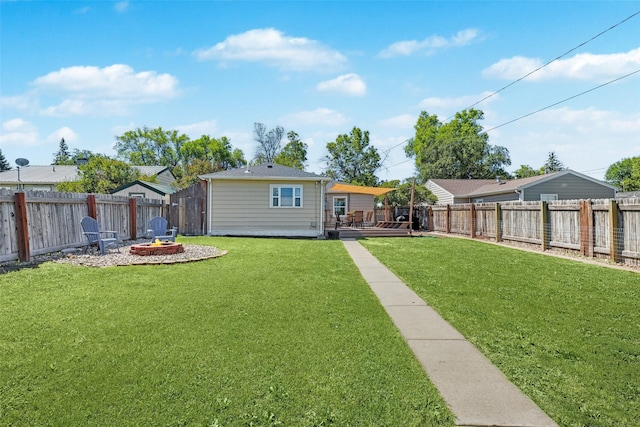 2321 8th Ave S, Great Falls, MT 59405 - fenced backyard featuring a fire pit