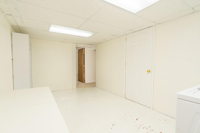 408 23rd Ave NE, Great Falls, MT 59404 - finished below grade area featuring a paneled ceiling and washer / clothes dryer
