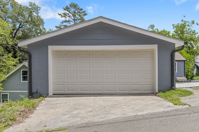 view of garage