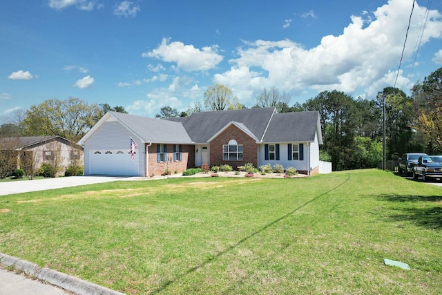 2506 Cindy St, Athens, TN 37303 - ranch-style house featuring an attached garage, concrete driveway, brick siding, and a front yard