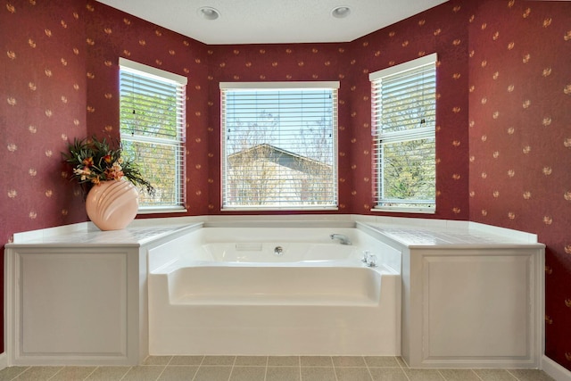 2506 Cindy St, Athens, TN 37303 - full bathroom featuring a bath, wallpapered walls, and tile patterned flooring
