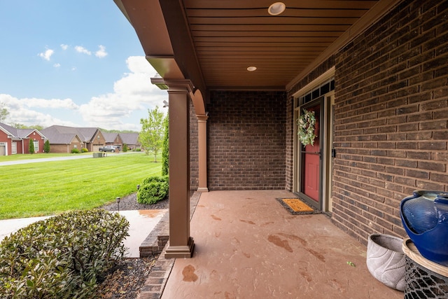 view of patio with a residential view