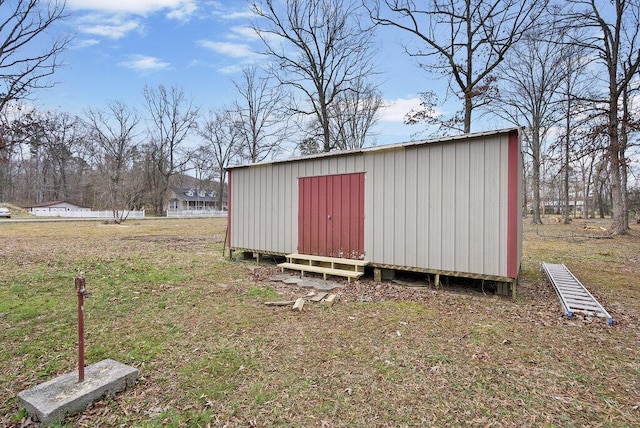 view of shed