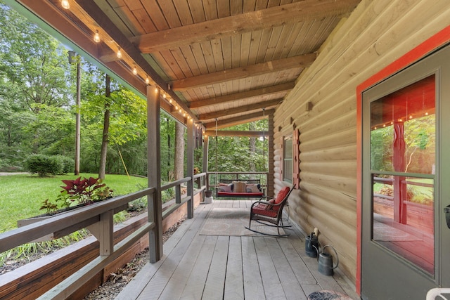 144 Low Brook Ct NE, Cleveland, TN 37312 - wooden terrace with a yard