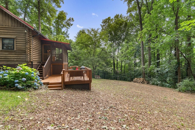 144 Low Brook Ct NE, Cleveland, TN 37312 - view of yard with a wooden deck and stairs