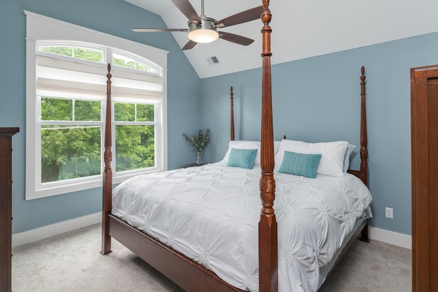 114 Monroe Dr, Ringgold, GA 30736 - bedroom with lofted ceiling, carpet flooring, baseboards, and ceiling fan