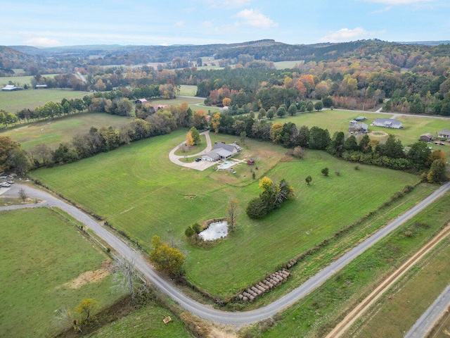 aerial view featuring a rural view