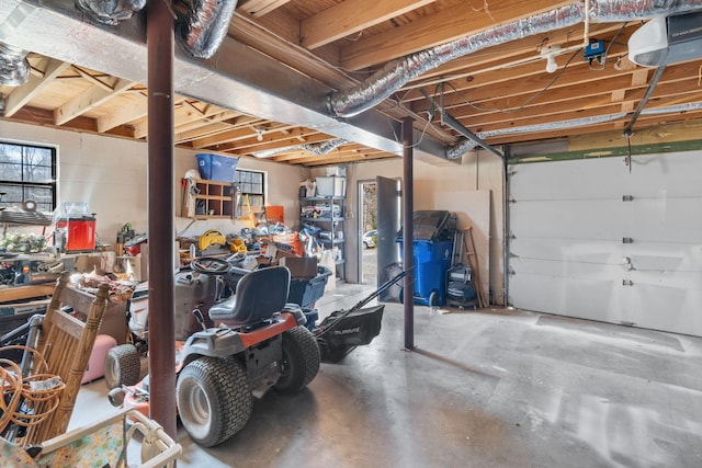 garage featuring a garage door opener