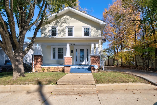 view of front facade featuring covered porch