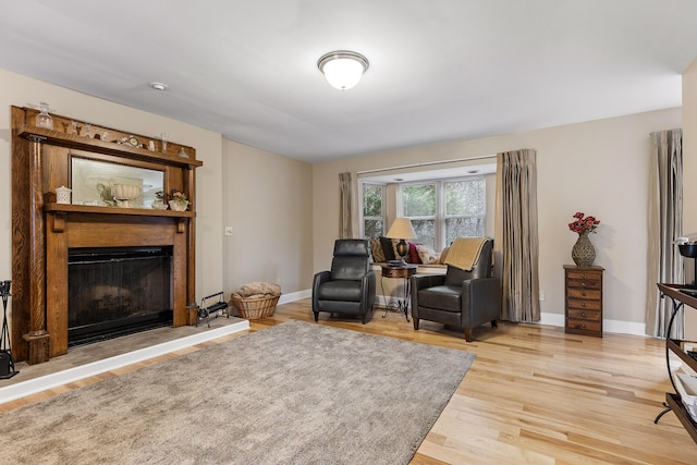 living room with hardwood / wood-style floors