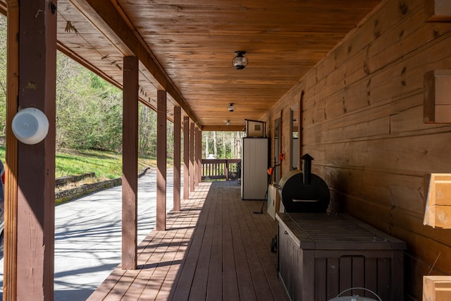 deck featuring covered porch