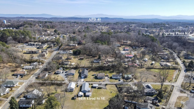 bird's eye view with a mountain view