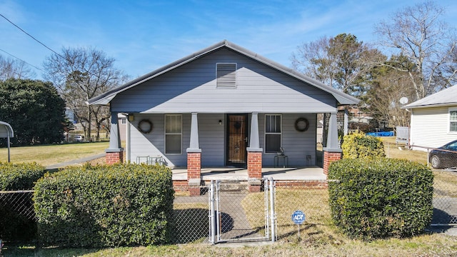 bungalow-style home with covered porch