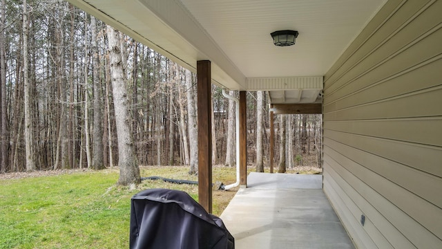 view of patio with area for grilling