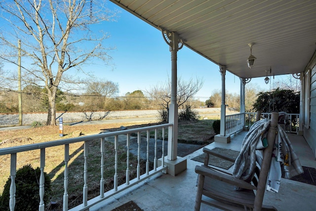 view of patio featuring a porch