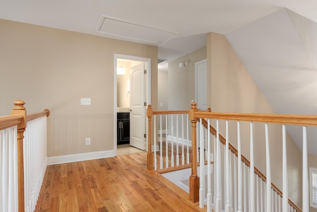 hall featuring light hardwood / wood-style flooring