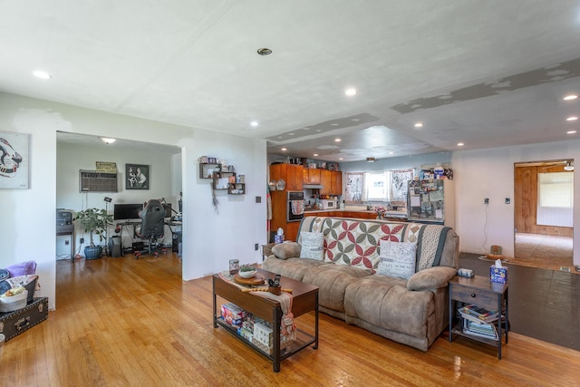 4701 Maywood Ln, Chattanooga, TN 37416 - living area with a desk, light wood finished floors, and recessed lighting