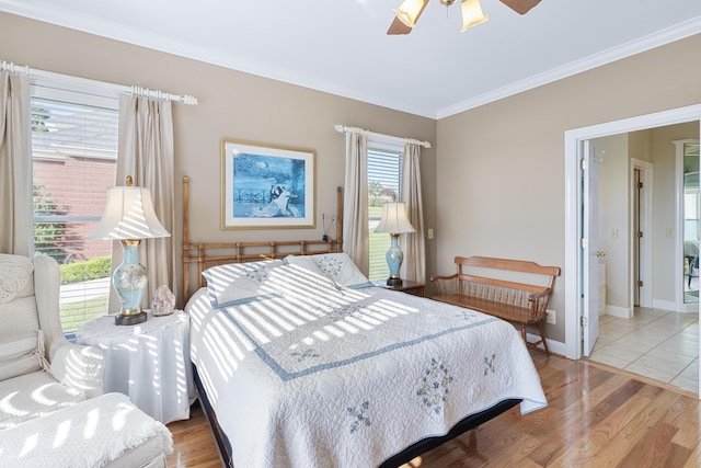 103 Windcrest Pl NW, Cleveland, TN 37312 - bedroom featuring crown molding, light wood-type flooring, a ceiling fan, and baseboards