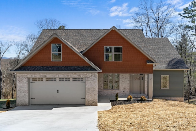 craftsman inspired home with a garage