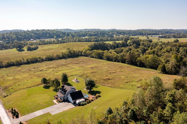 drone / aerial view featuring a rural view