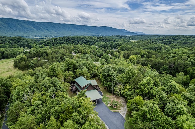 bird's eye view featuring a mountain view