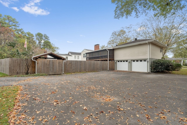 view of home's exterior featuring a garage