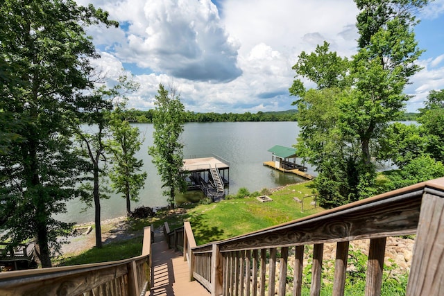 water view featuring a boat dock