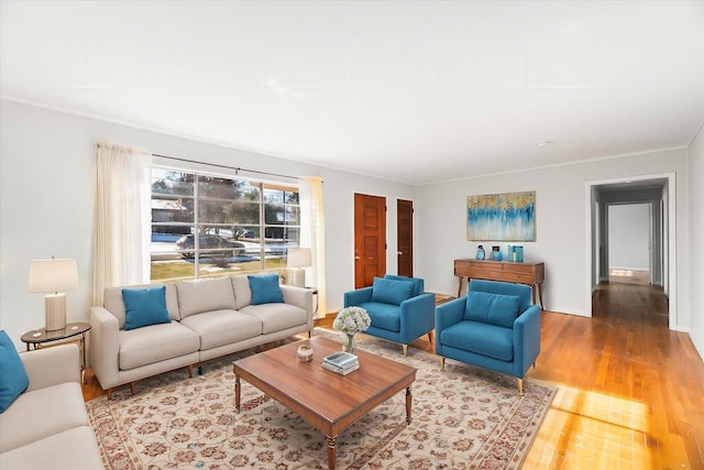 living room featuring hardwood / wood-style floors