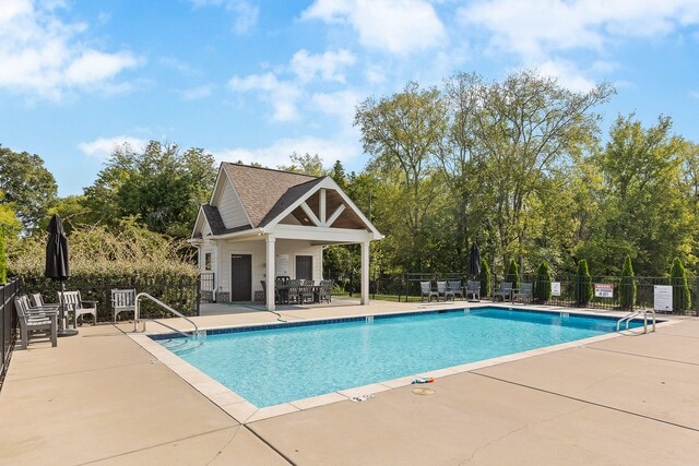 view of pool featuring a patio area