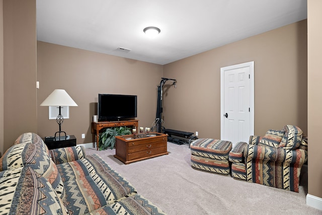 living room with carpet floors