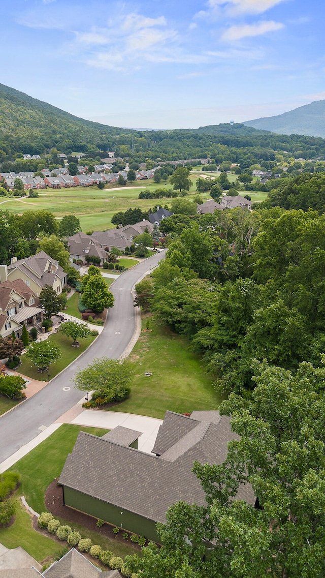 drone / aerial view with a mountain view