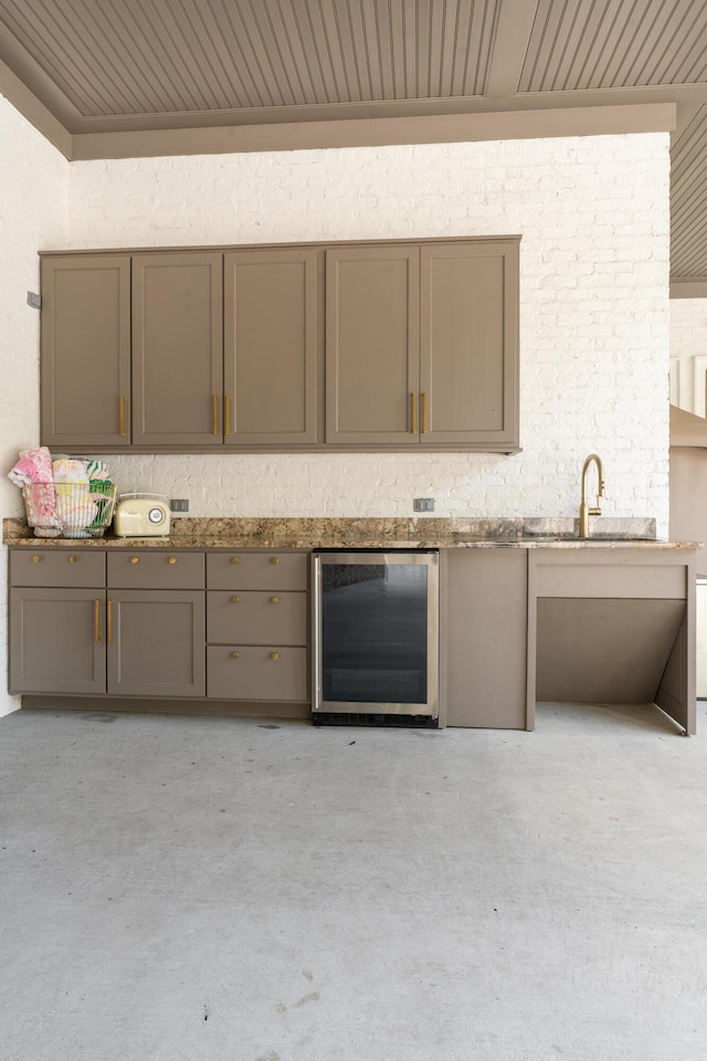 715 Pembridge Cir NW, Cleveland, TN 37312 - bar with beverage cooler and wooden ceiling