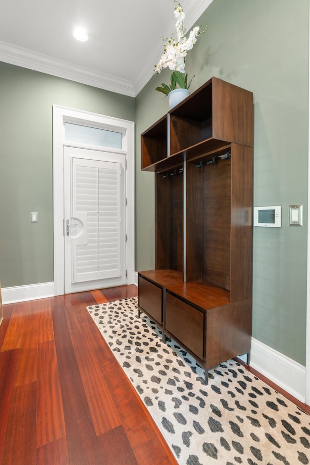 715 Pembridge Cir NW, Cleveland, TN 37312 - mudroom featuring crown molding and wood finished floors