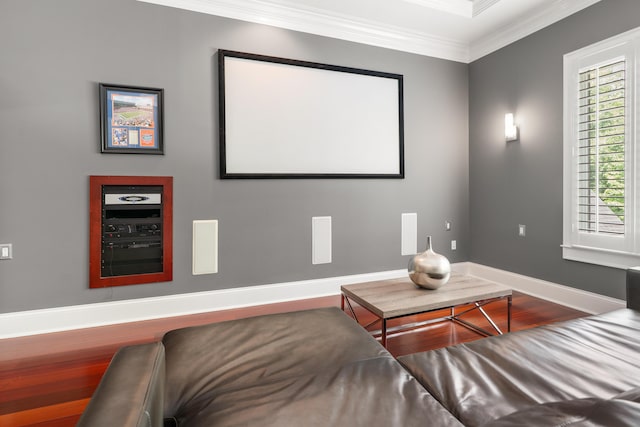 715 Pembridge Cir NW, Cleveland, TN 37312 - cinema room with wood finished floors, ornamental molding, and wine cooler