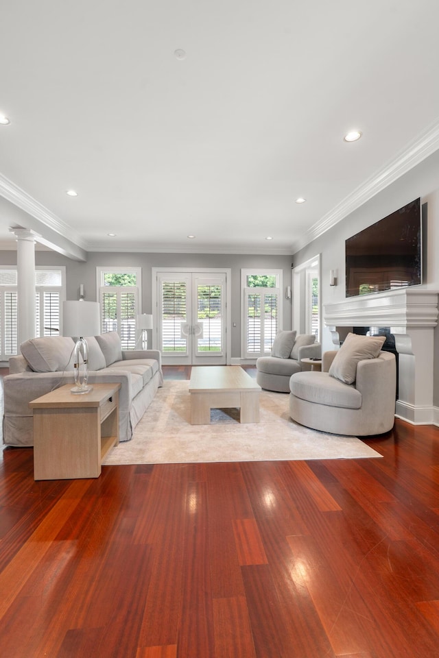 715 Pembridge Cir NW, Cleveland, TN 37312 - living room with wood finished floors, crown molding, and recessed lighting