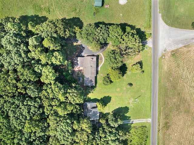 bird's eye view with a rural view