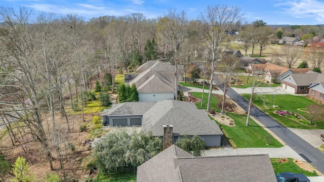 aerial view with a residential view