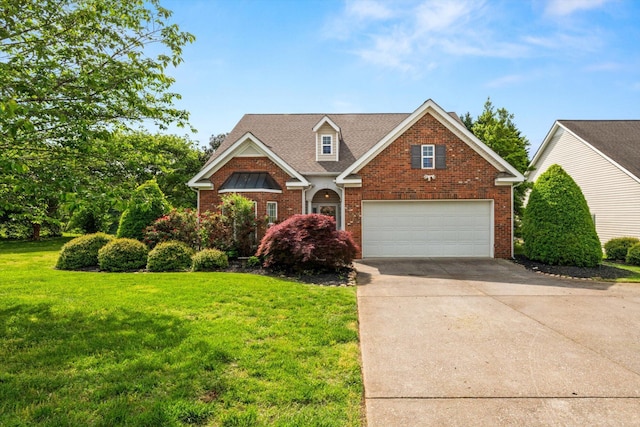 1015 Crestway Dr, Athens, TN 37303 - traditional home with driveway, brick siding, a front yard, and a shingled roof