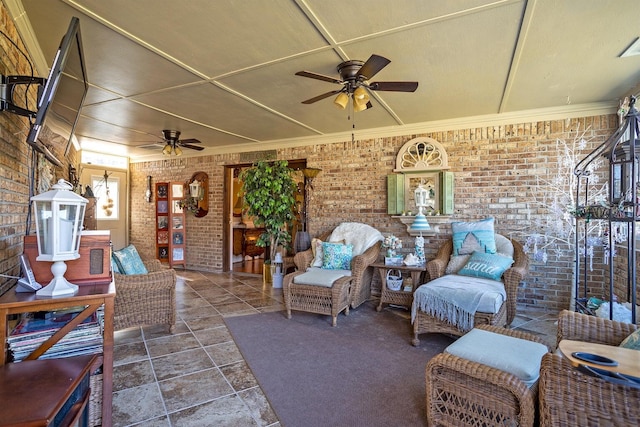 view of patio with ceiling fan