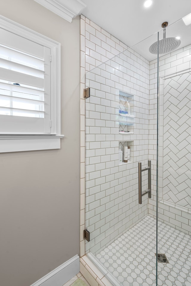 bathroom with walk in shower