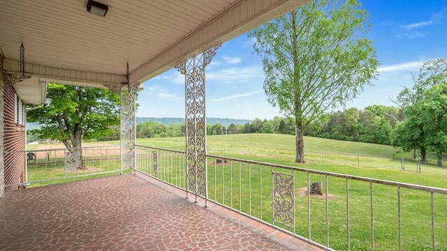 view of patio / terrace featuring a rural view