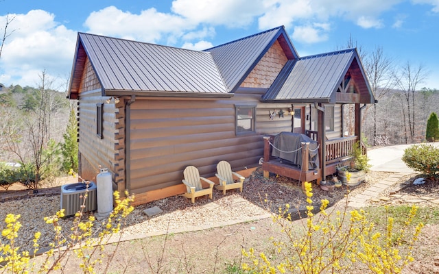 101 Hideaway Trl, Copperhill, TN 37317 - exterior space featuring central air condition unit and log exterior