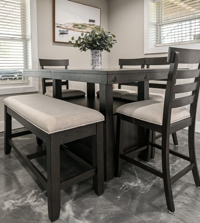 dining space with plenty of natural light