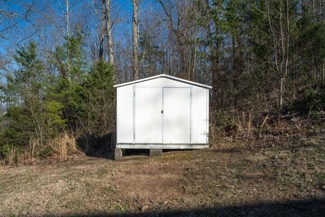 view of shed