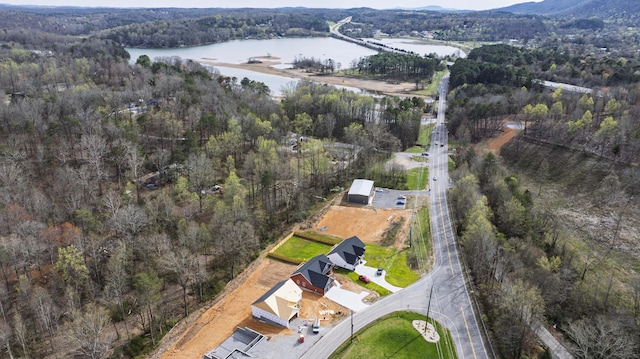 11942 Old Dayton Pike, Soddy-Daisy, TN 37379 - drone / aerial view featuring a view of trees and a water and mountain view