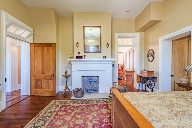 bedroom featuring dark hardwood / wood-style floors