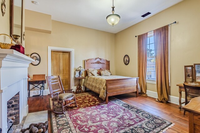 bedroom featuring light wood-type flooring